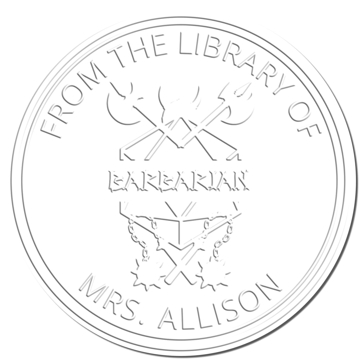 Necklace of Fireballs Gamer Handheld Personalized Book Plate Embosser - Engineer Seal Stamps