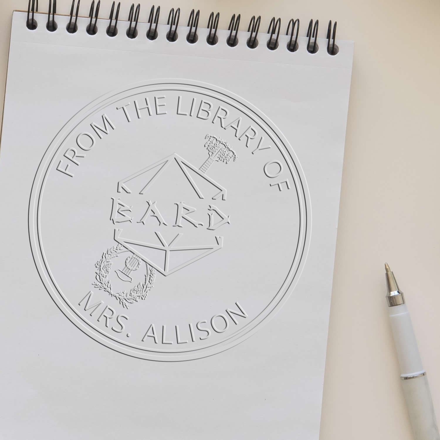 Pearl of Power Gamer Handheld Personalized Book Plate Seal - Engineer Seal Stamps