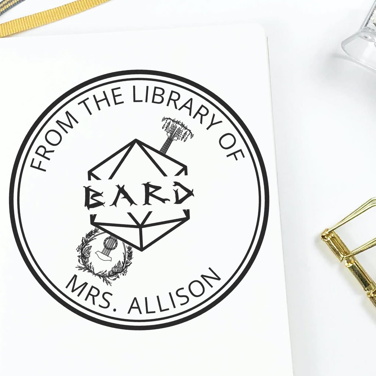 Pearl of Power Gamer Pre-Inked Customizable Library Stamp - Engineer Seal Stamps
