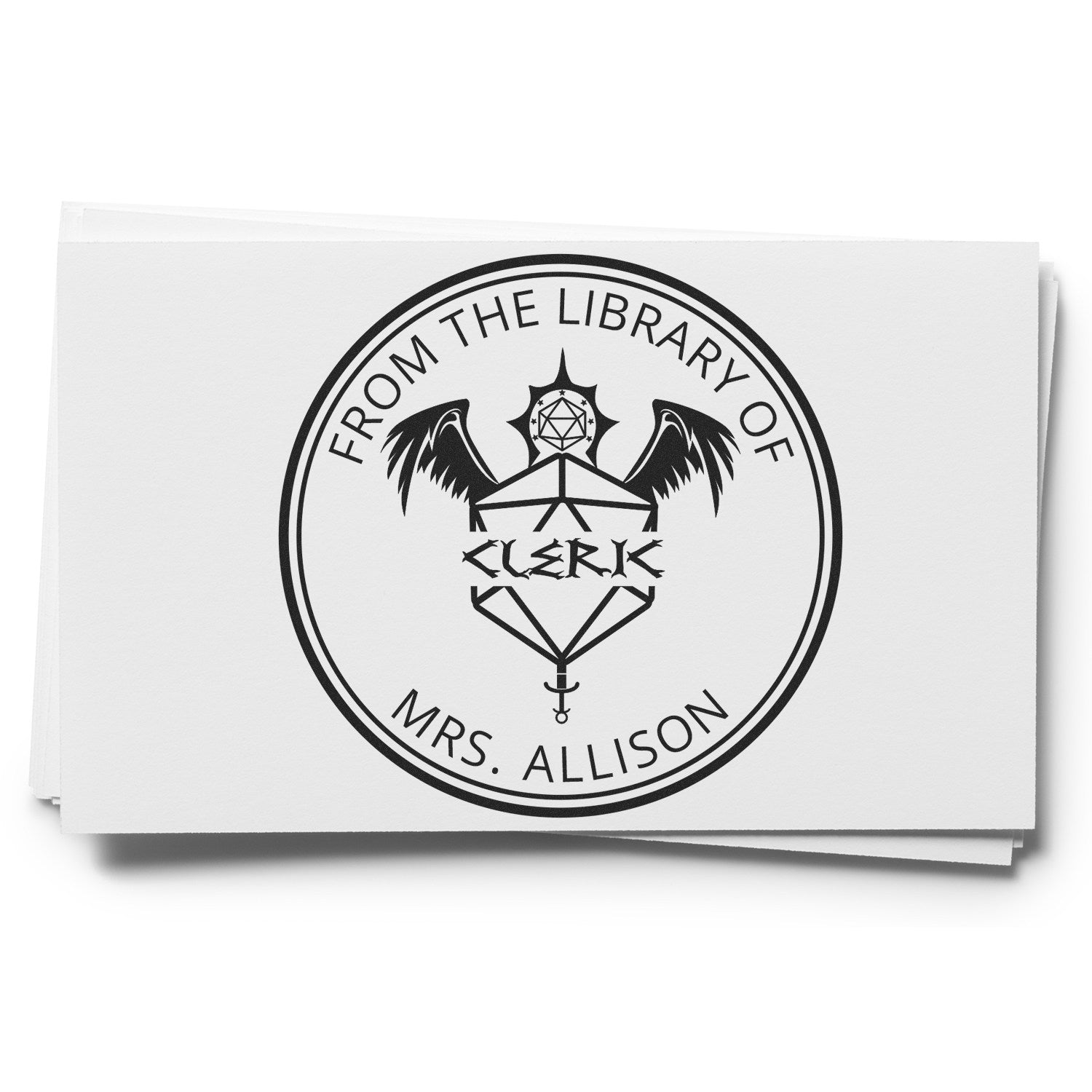 Quiver of Ehlonna Gamer Self-Inking Custom-Made Book Initial Stamp - Engineer Seal Stamps