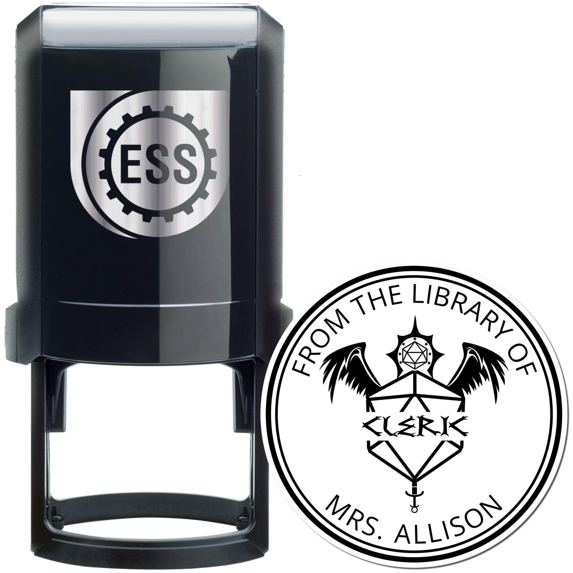 Quiver of Ehlonna Gamer Self-Inking Custom-Made Book Initial Stamp - Engineer Seal Stamps