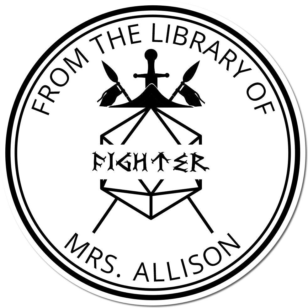 Shield of the Hidden Lord Gamer Pre-Inked Customizable Book Lover Stamp - Engineer Seal Stamps