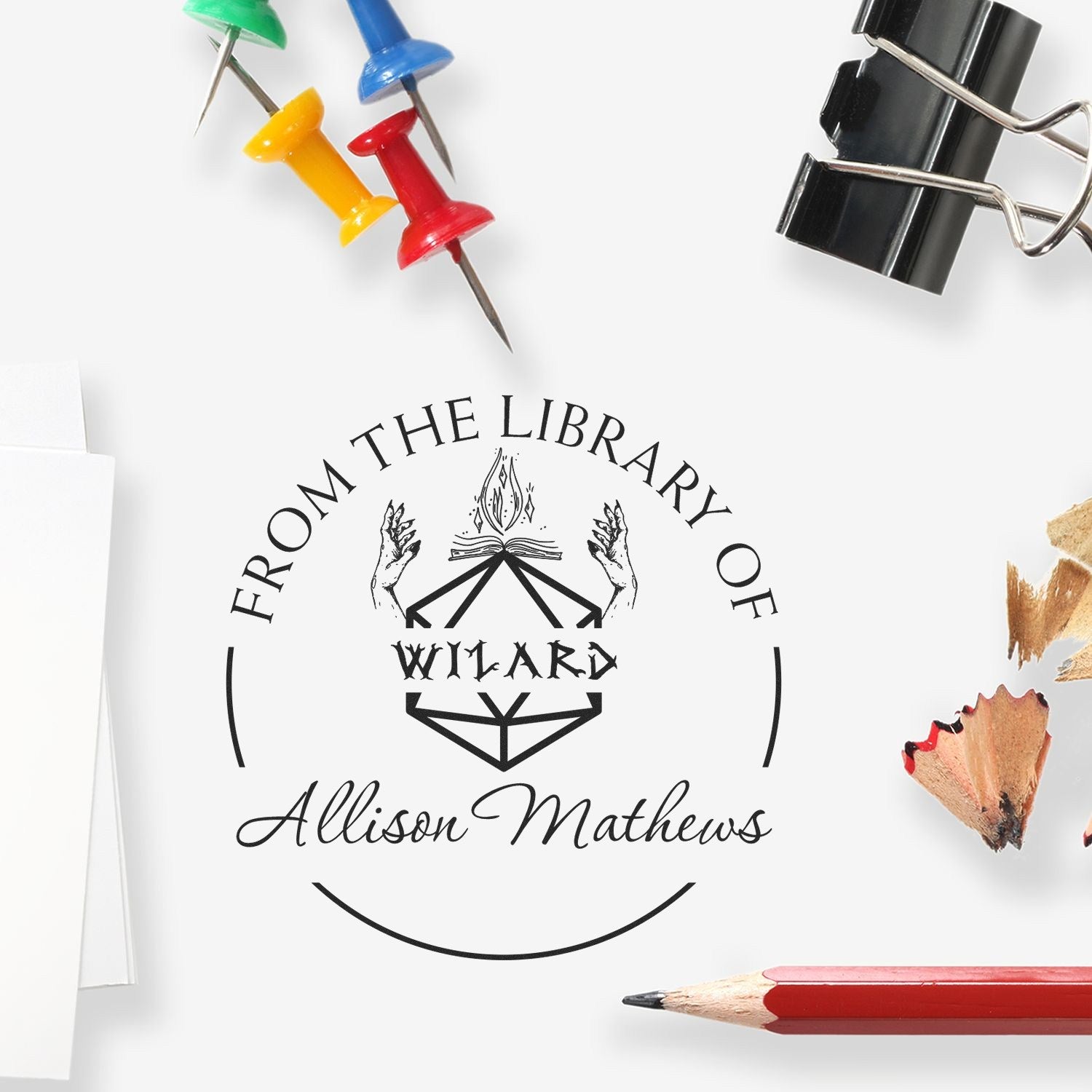 Javelin of Lightning Gamer Pre-Inked Customizable Book Stamp - Engineer Seal Stamps