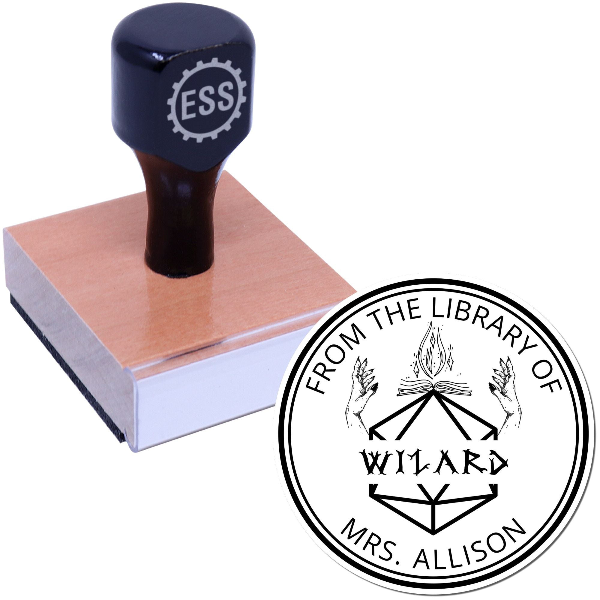 Wood Handle Javelin of Lightning Gamer Personalized From The Private Library Of Stamp - Engineer Seal Stamps