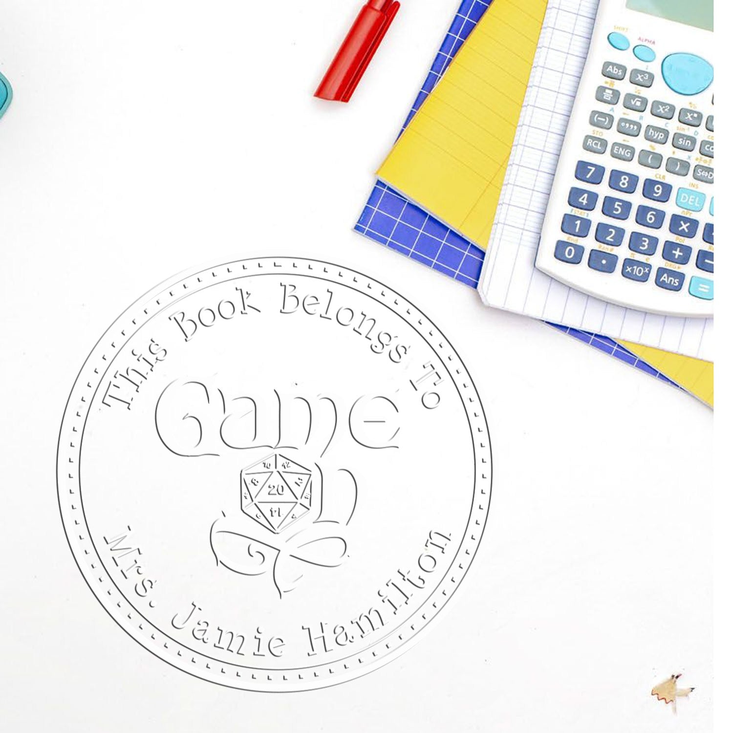 Soft Lyre of Building Gamer Custom-Made Book Lover Embossing Seal - Engineer Seal Stamps