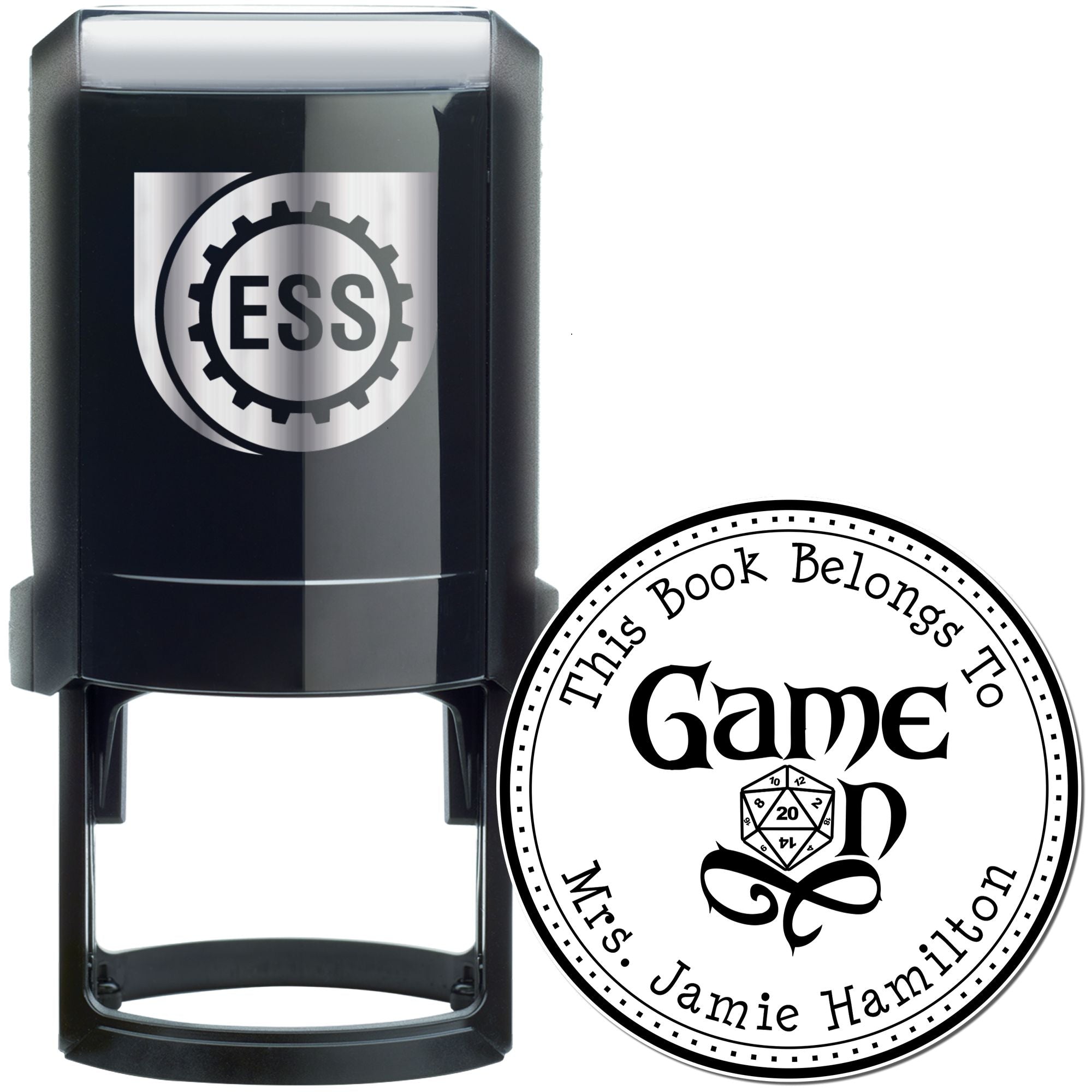 Lyre of Building Gamer Self-Inking Custom-Made Bookplate Sticker Stamp - Engineer Seal Stamps