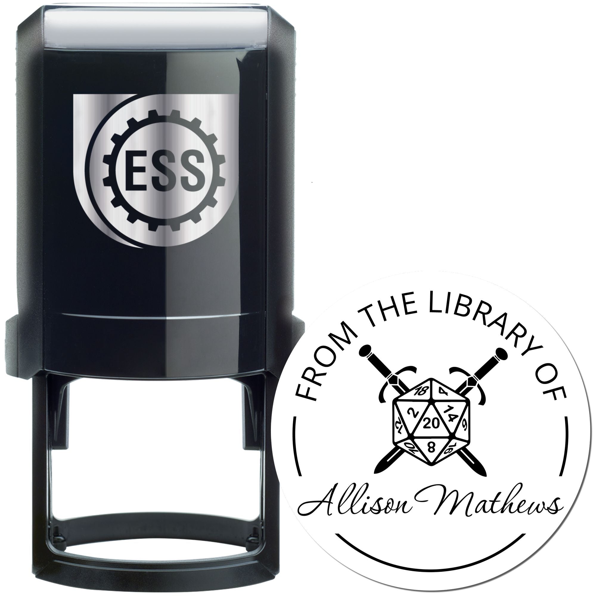 Oathbow Gamer Self-Inking Custom-Made Bookplate Maker Stamp - Engineer Seal Stamps