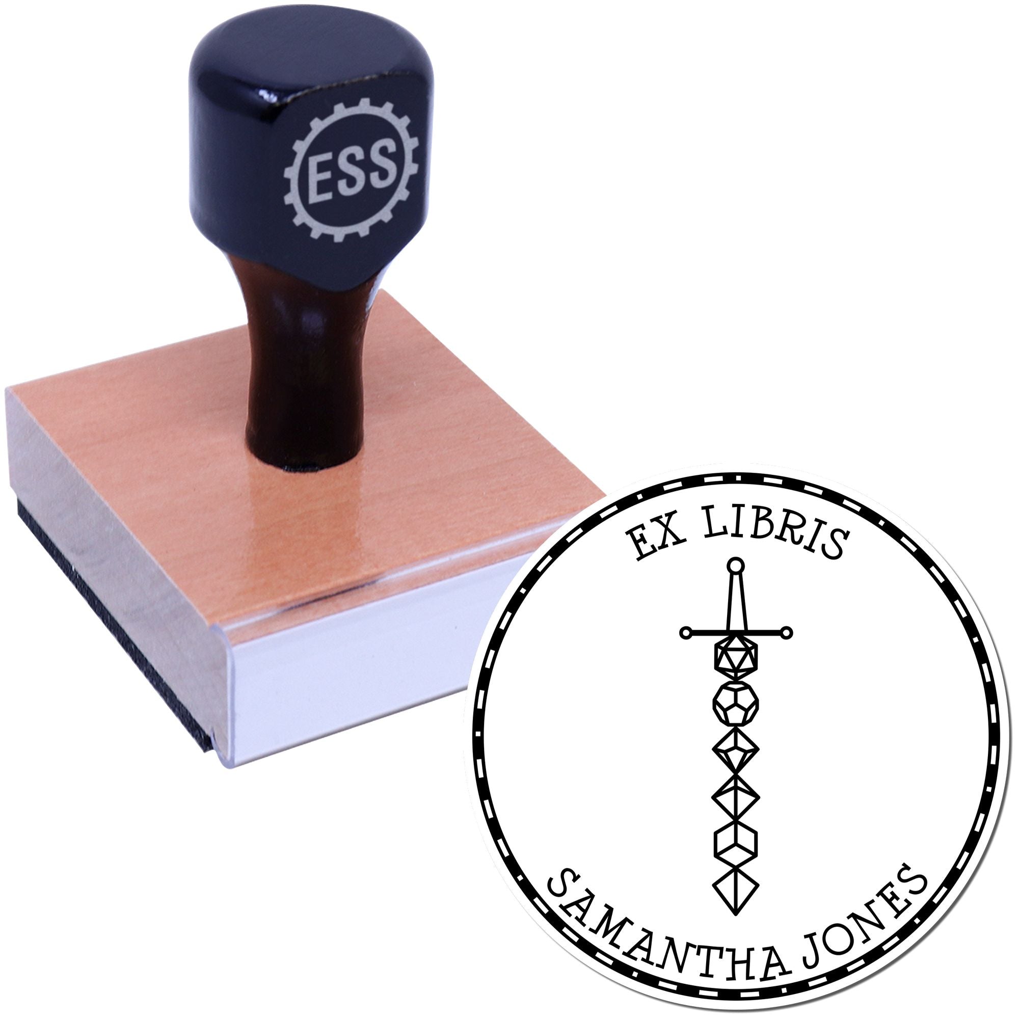 Wood Handle Potion of Giant Strength Gamer Personalized From The Home Library Of Stamp - Engineer Seal Stamps