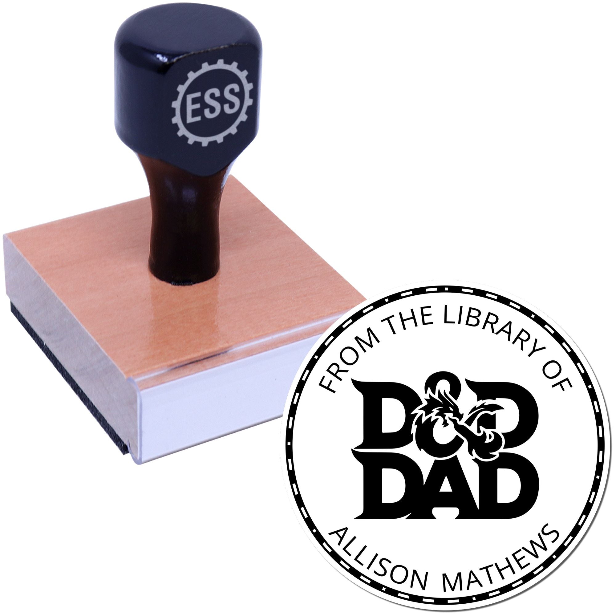 Wood Handle Quill of Scribing Gamer Personalized Book Library Stamp - Engineer Seal Stamps