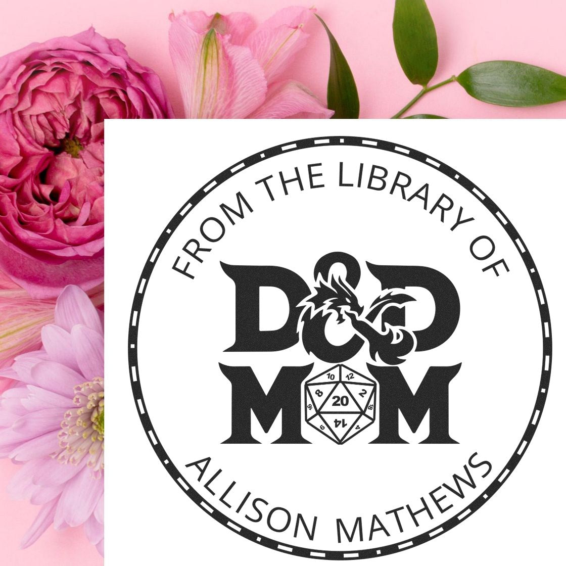 Wood Handle Rod of Security Gamer Personalized Ex Libris Stamp - Engineer Seal Stamps