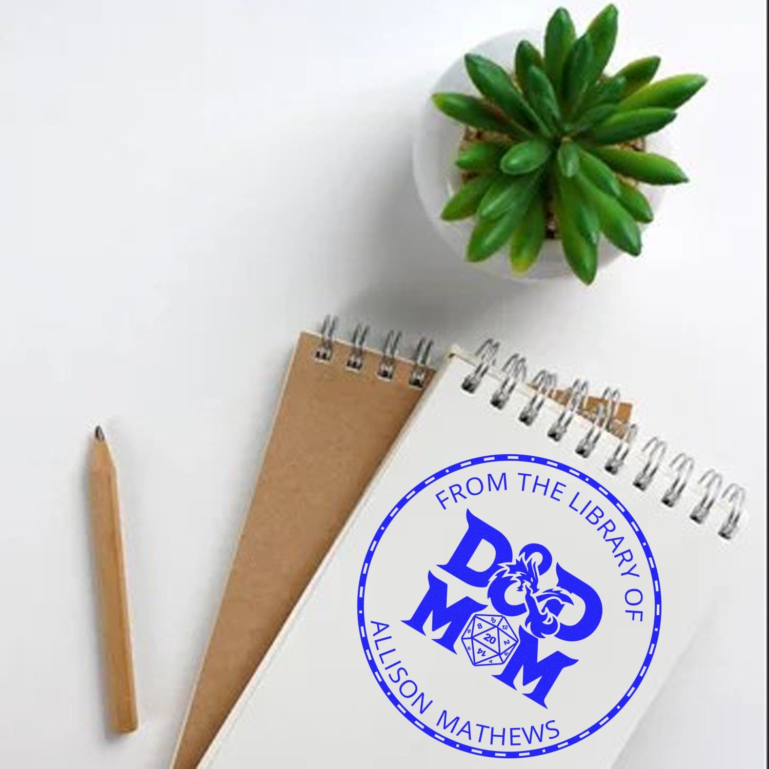 Rod of Security Gamer Pre-Inked Customizable Book Branding Stamp - Engineer Seal Stamps