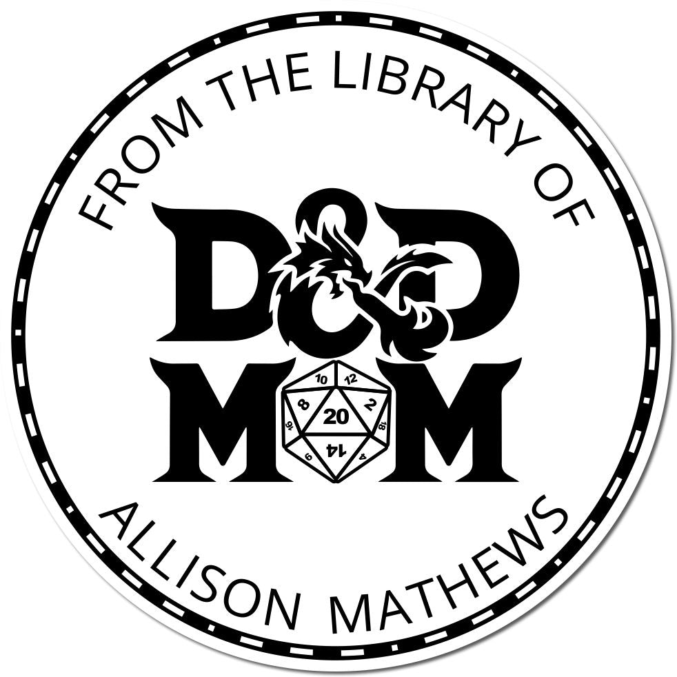 Wood Handle Rod of Security Gamer Personalized Ex Libris Stamp - Engineer Seal Stamps