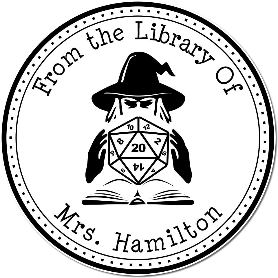 Wood Handle Urn of Waking Dreams Game Player Personalized Library Bookplate Stamp - Engineer Seal Stamps