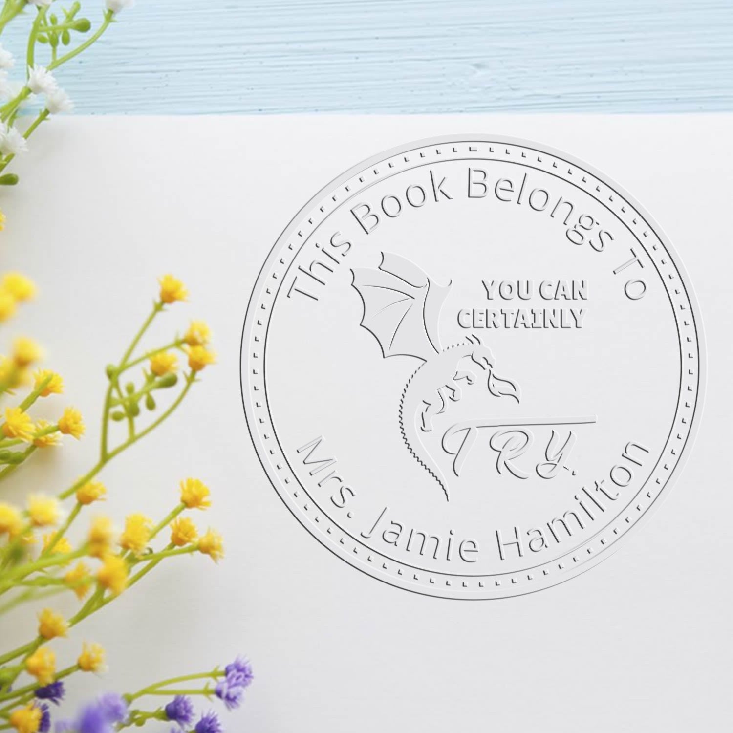 Soft Vorpal Sword Game Player Custom-Made Library Book Embosser - Engineer Seal Stamps