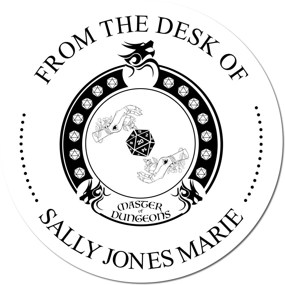 Wood Handle Xorn Talisman Game Player Personalized From The Library Of Design Stamp - Engineer Seal Stamps