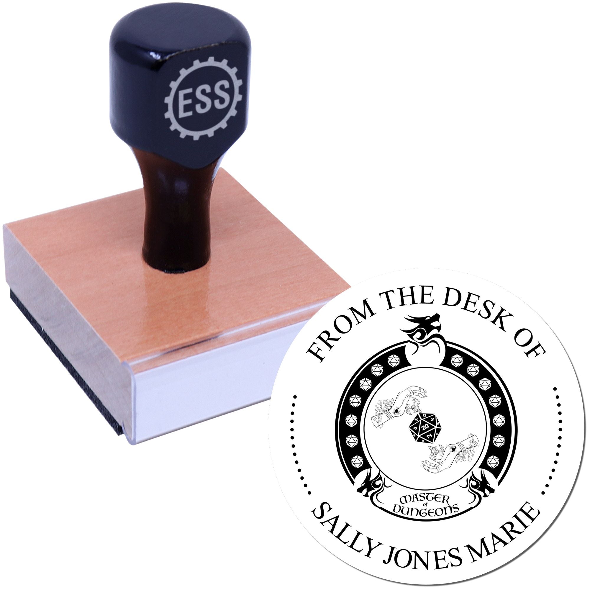 Wood Handle Xorn Talisman Game Player Personalized From The Library Of Design Stamp - Engineer Seal Stamps