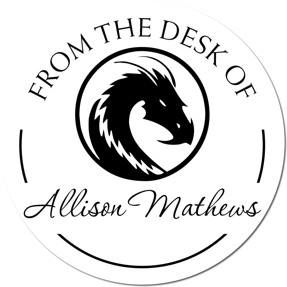 Wood Handle Yklwa of the Ancients Game Player Personalized Ex Libris Book Stamp - Engineer Seal Stamps