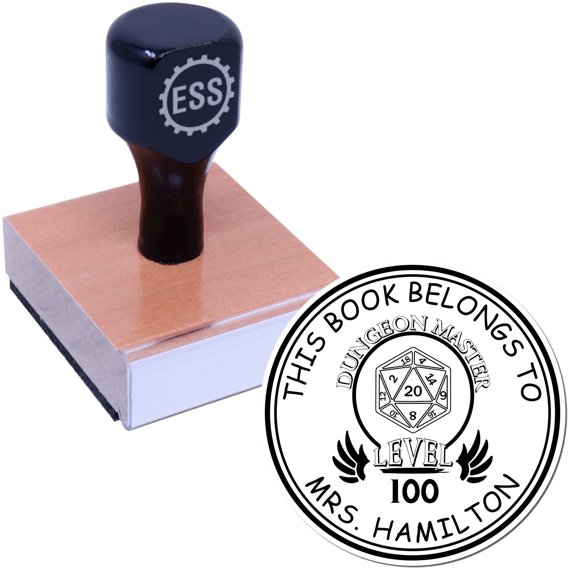 Wood Handle Elixir of Health Game Player Personalized Home Library Stamp - Engineer Seal Stamps