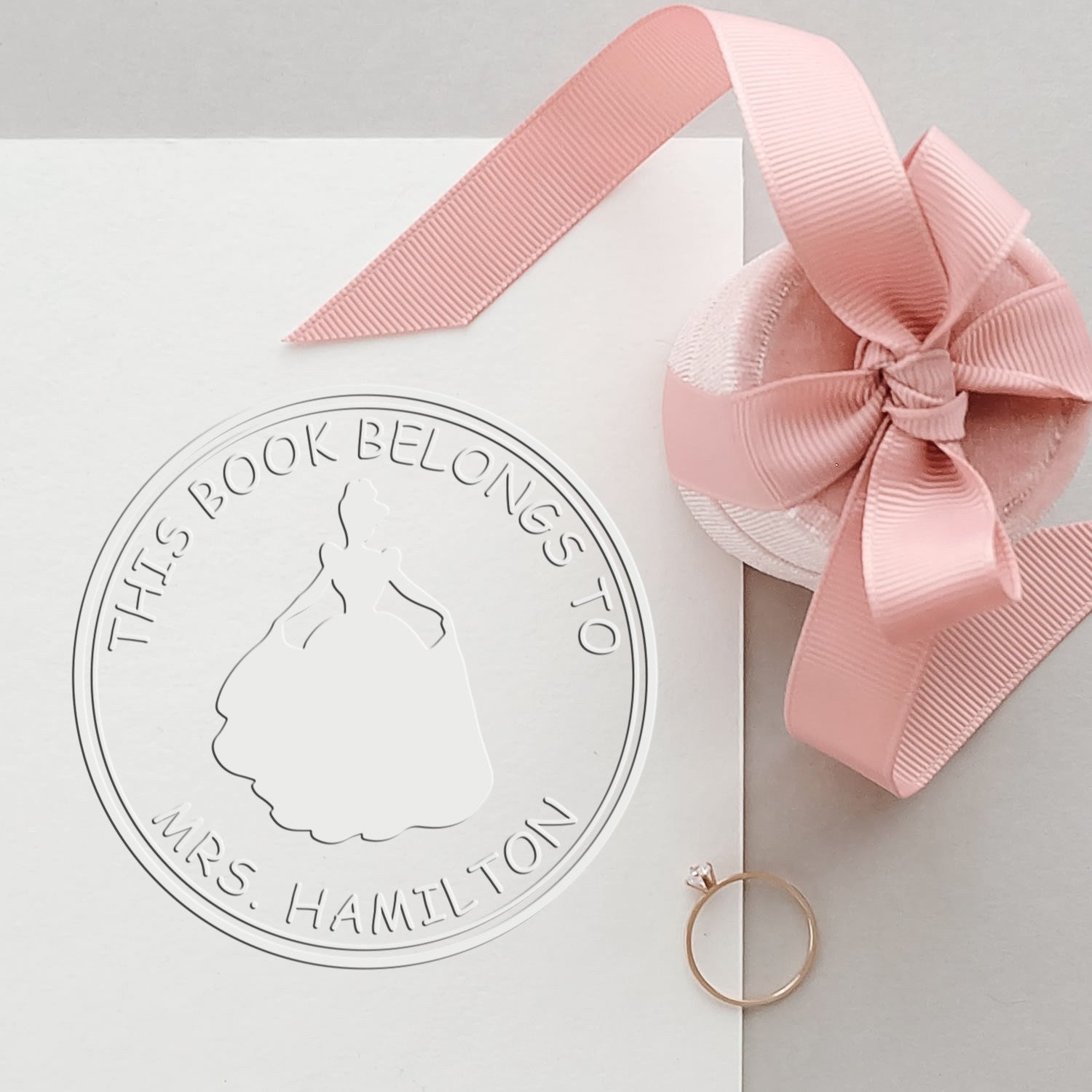 Soft Princess Ariadne Custom-Made Bookplate Sticker Embosser