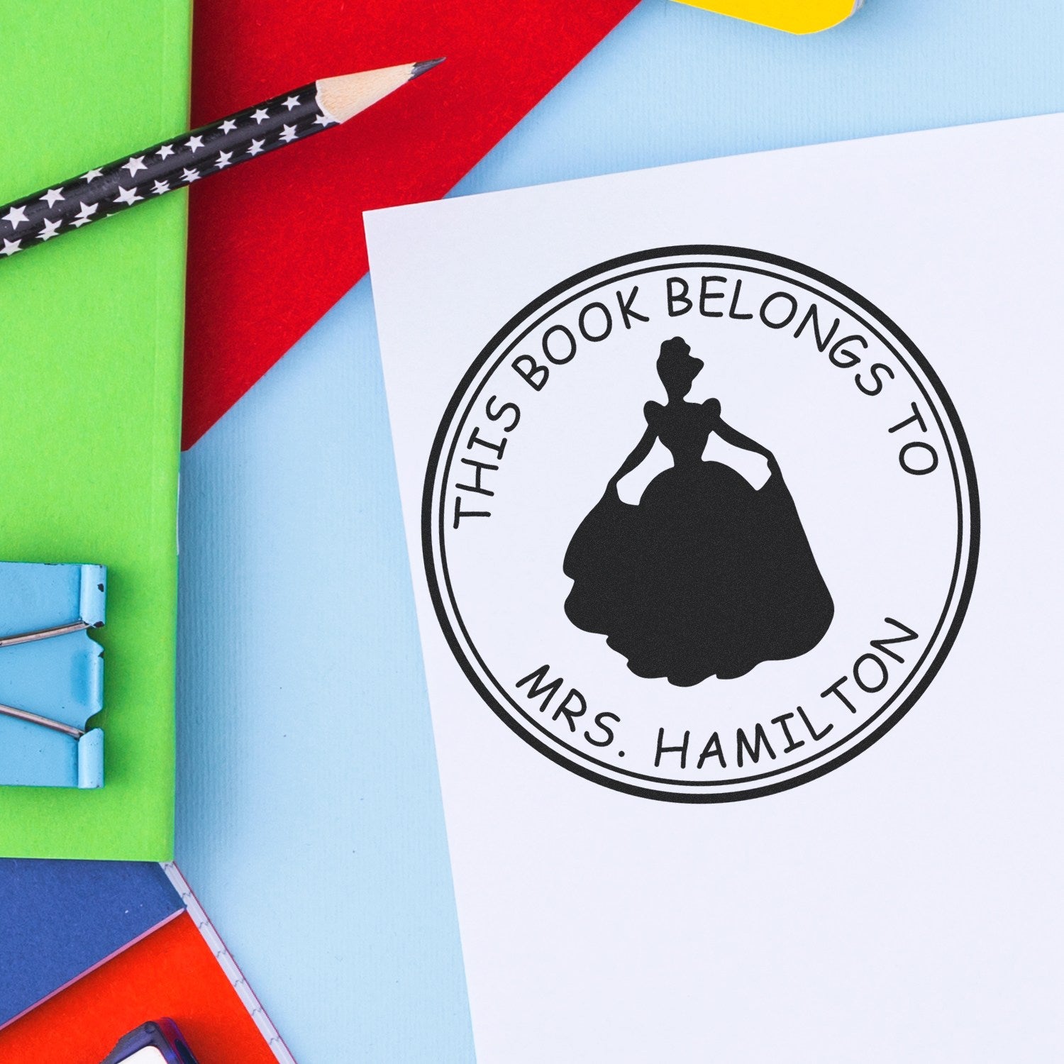 Princess Ariadne Self-Inking Personalizable Book Insignia Stamp - Engineer Seal Stamps