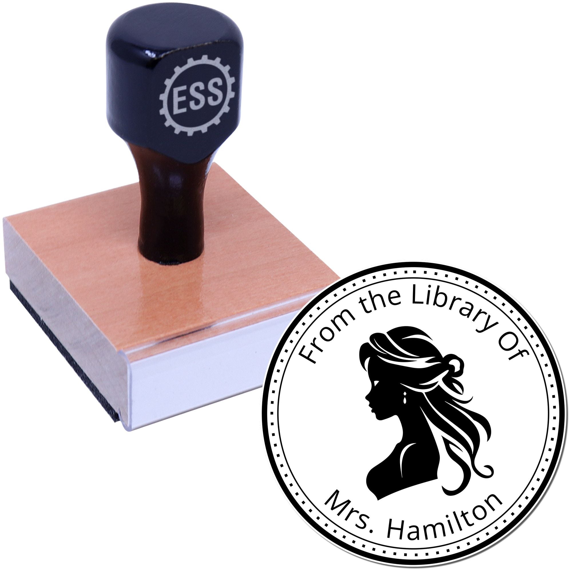 Wood Handle Princess Aurora Customized Library Return Stamp - Engineer Seal Stamps