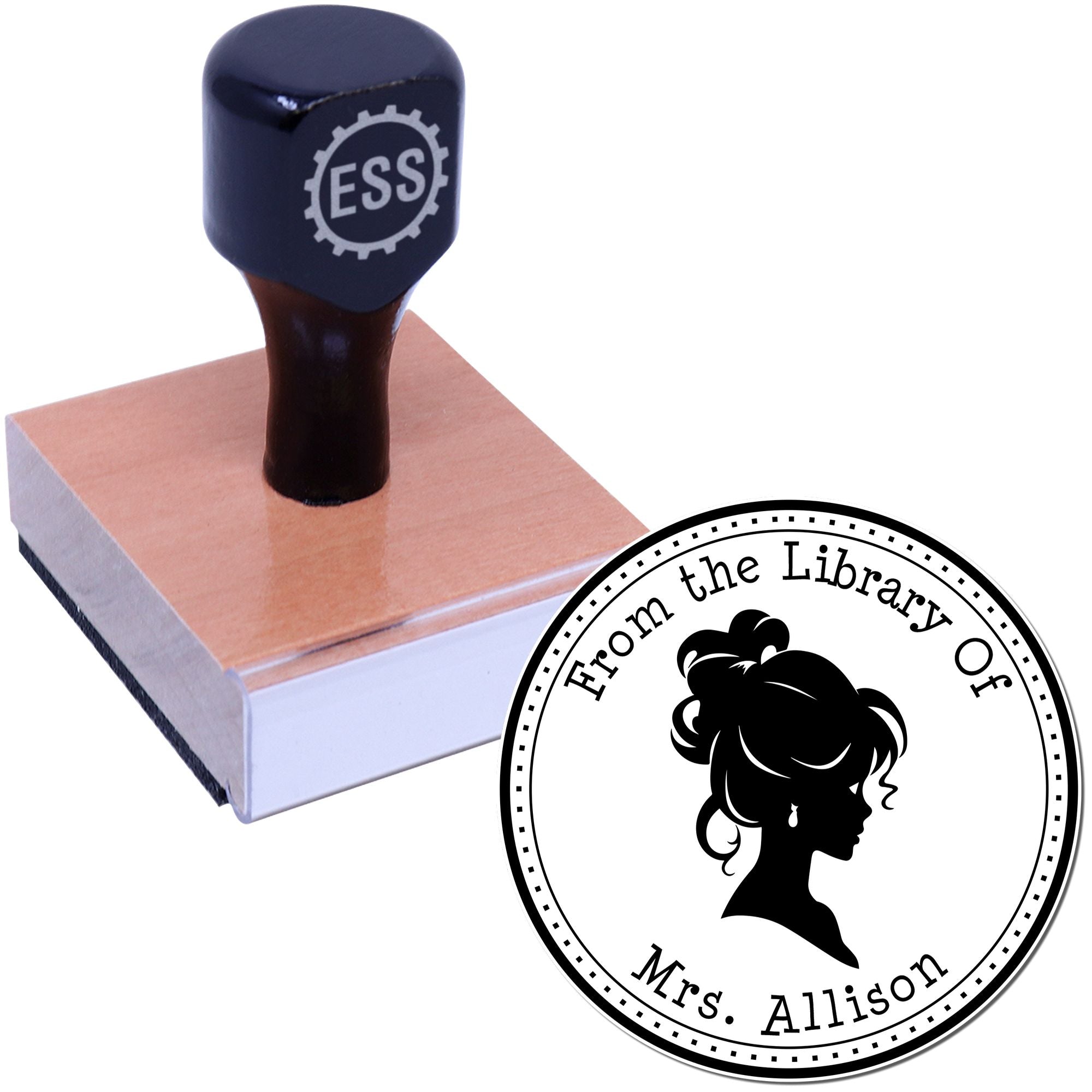 Wood Handle Princess Beatrice Customized From The Bookshelf Of Stamp - Engineer Seal Stamps