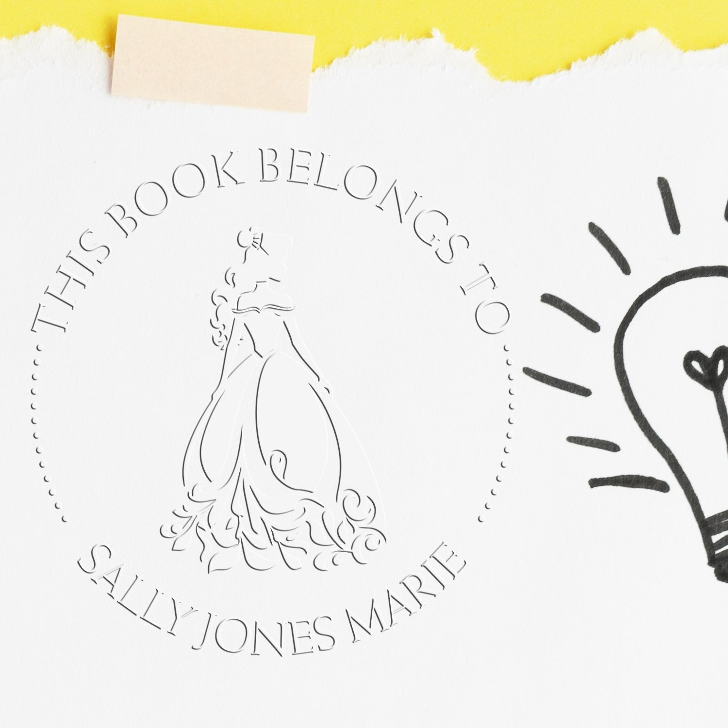 Soft Princess Camilla Custom-Made Bookplate Template Seal