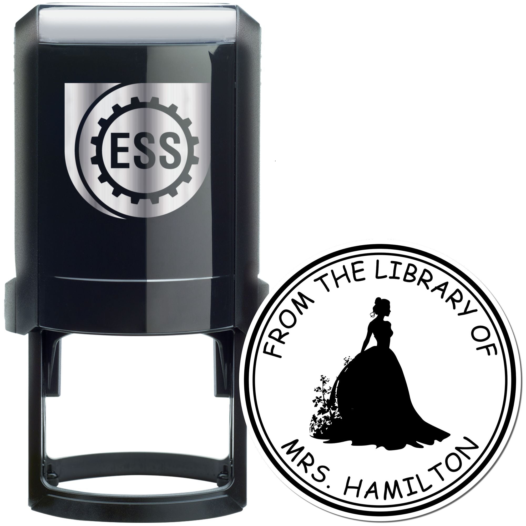 Princess Eleanor Self-Inking Personalizable Bookplate Sticker Stamp - Engineer Seal Stamps