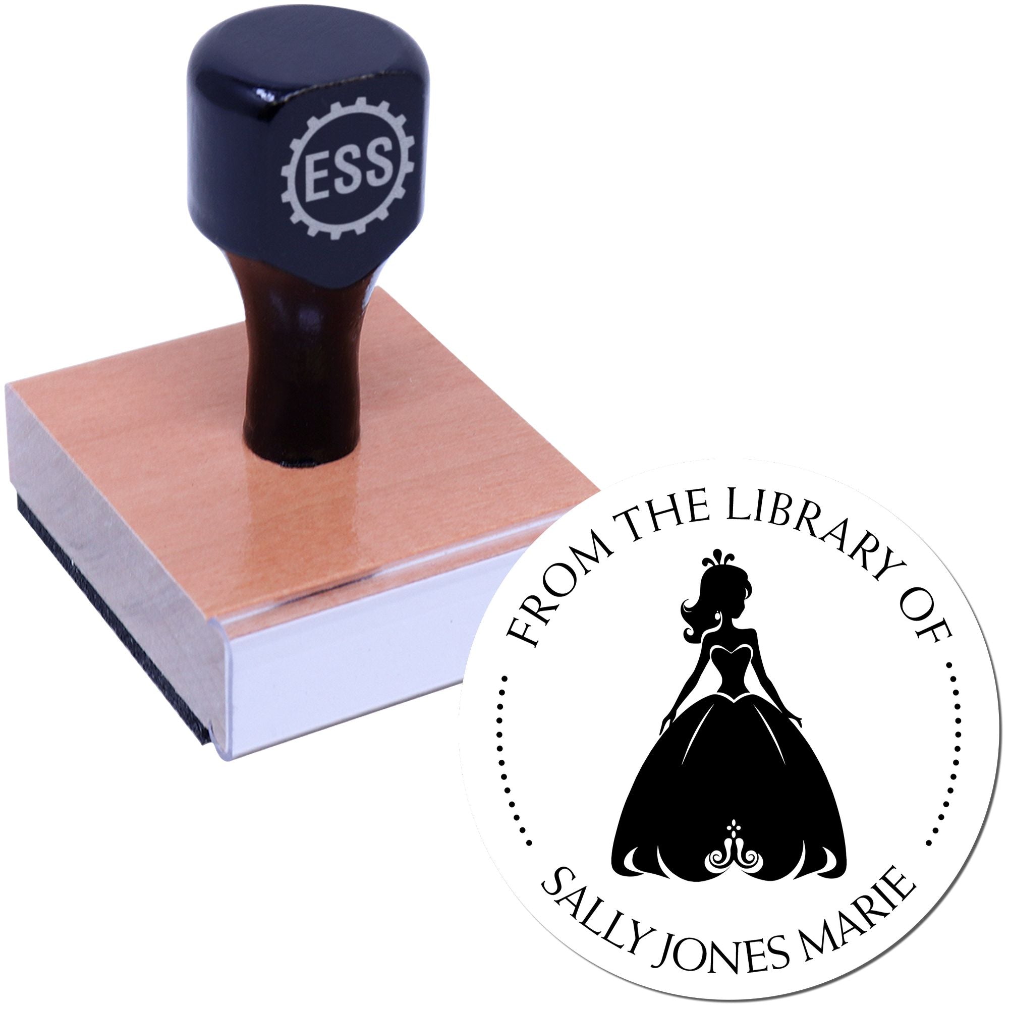 Wood Handle Princess Esmeralda Customized From The Home Library Of Stamp - Engineer Seal Stamps