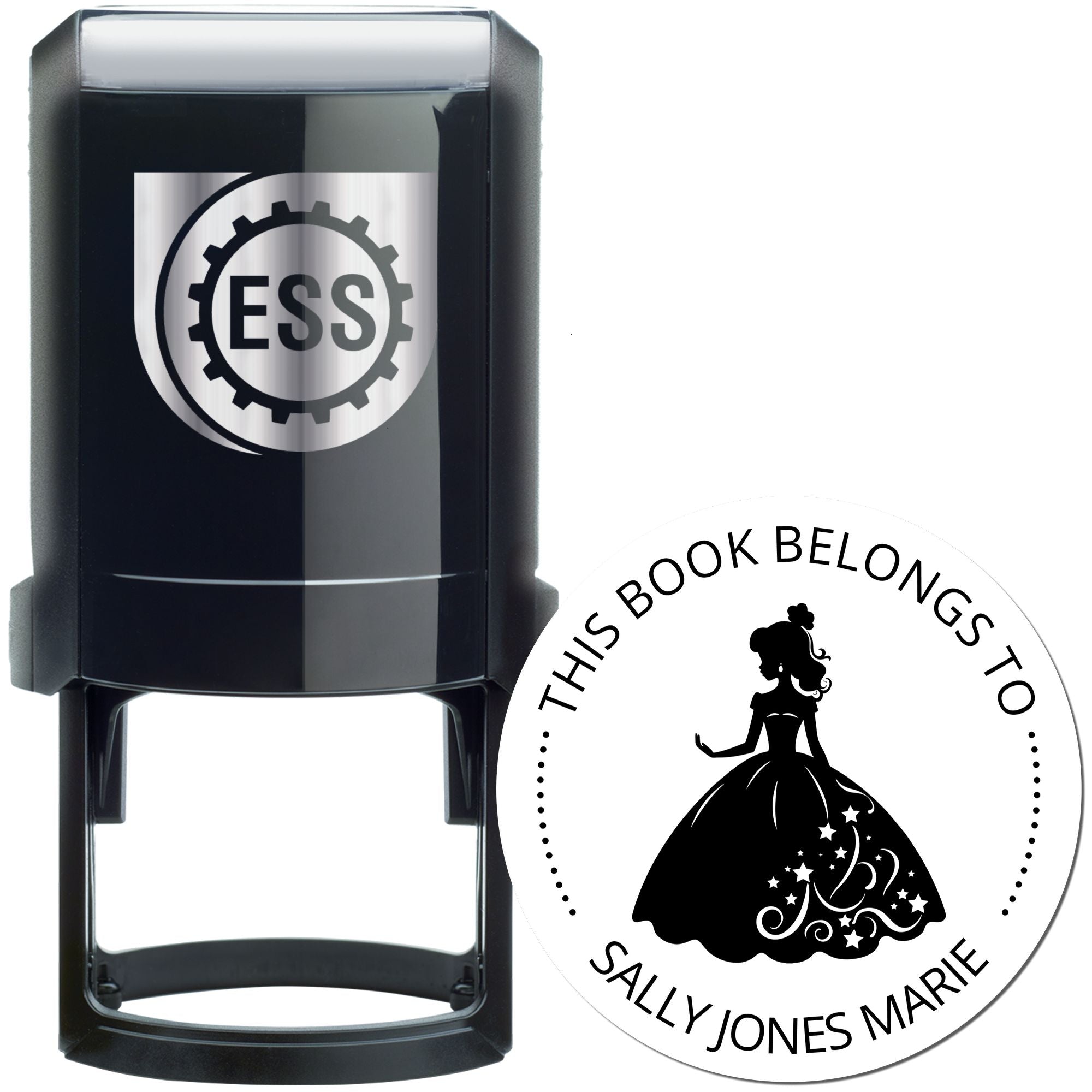 Princess Estelle Self-Inking Personalizable Library Ownership Stamp - Engineer Seal Stamps
