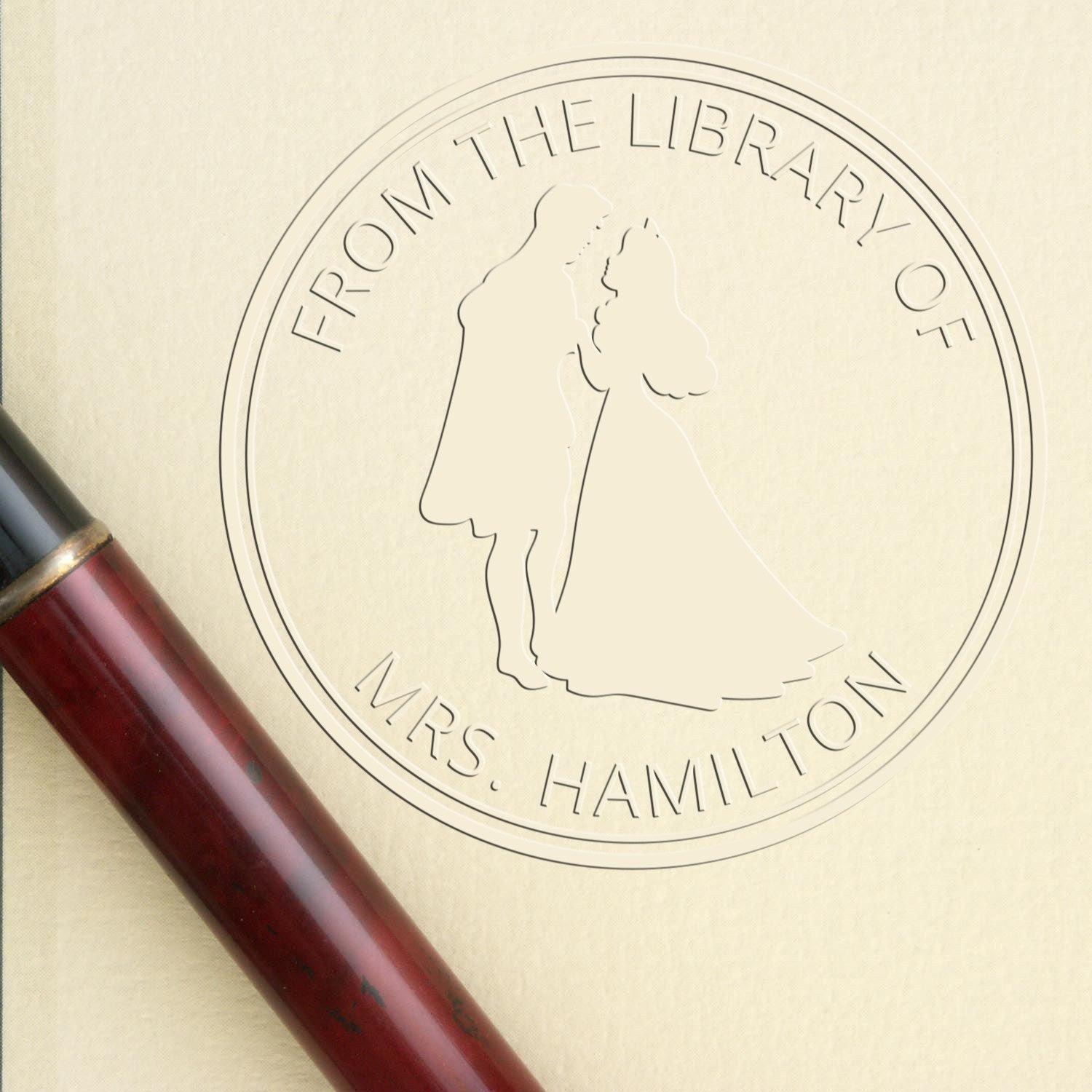 Soft Princess Genevieve Custom-Made Library Ownership Embossing Seal