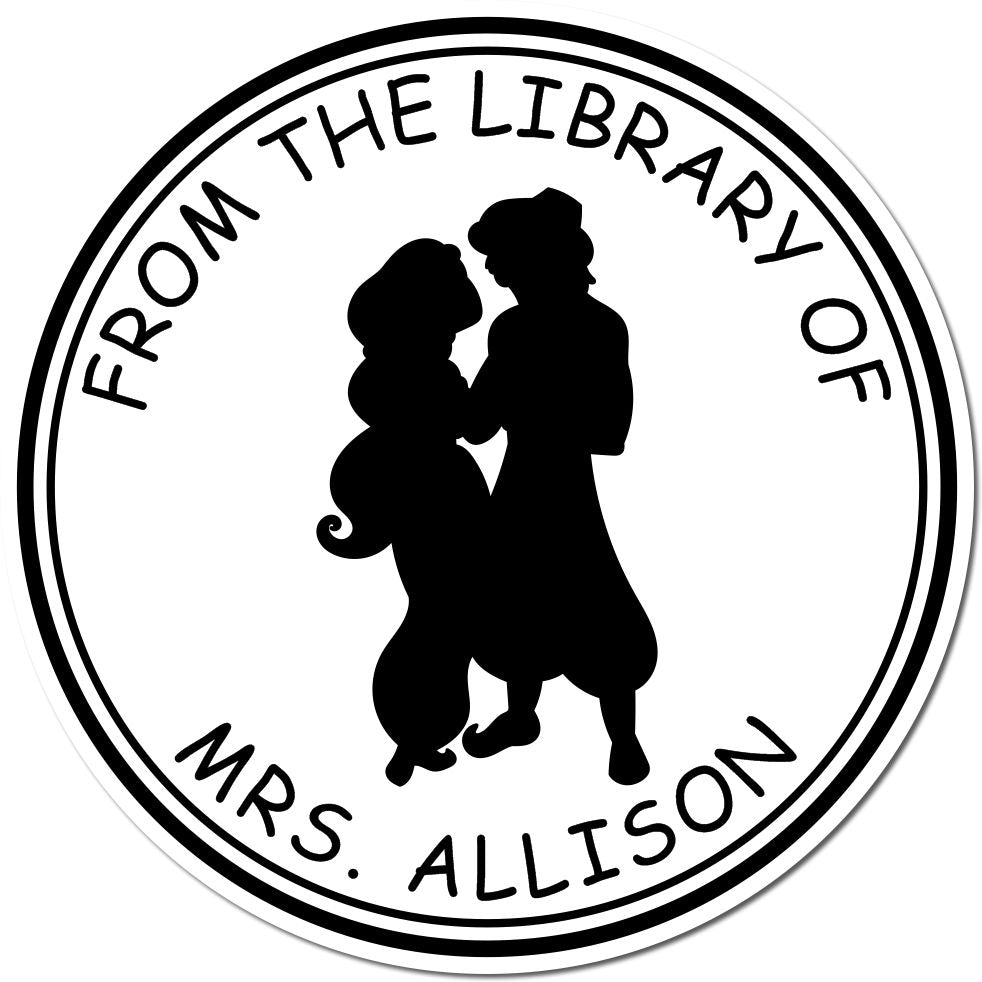 Wood Handle Princess Giselle Customized Book Library Name Stamp - Engineer Seal Stamps