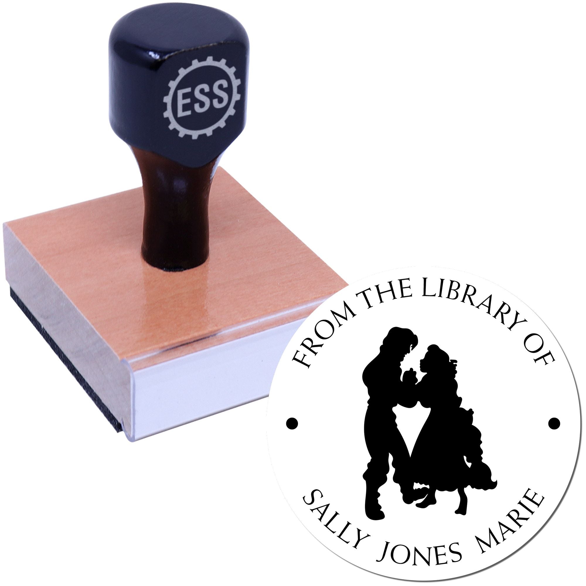 Wood Handle Princess Helena Customized From The Library Of Design Stamp - Engineer Seal Stamps