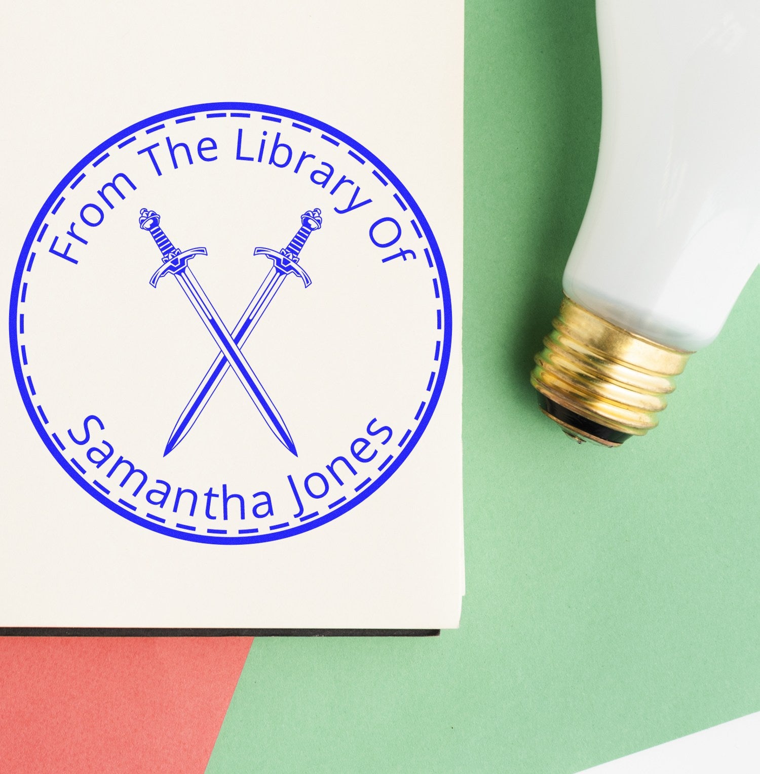 Shadowbane Mythical Swords Self-Inking Personalizable From The Home Library Of Stamp - Engineer Seal Stamps