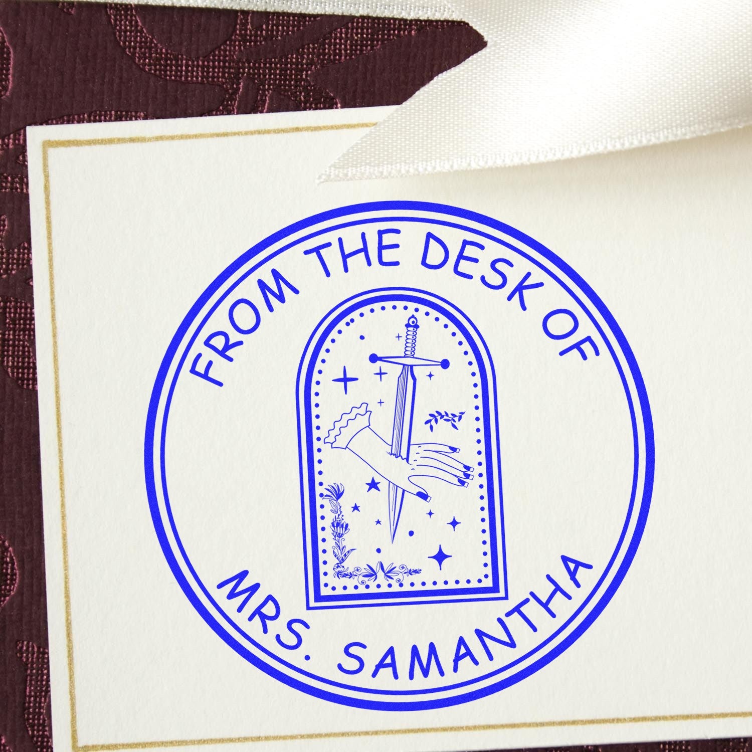 Wood Handle Dawnbringer Mythical Swords Customized Book Lover Gift Stamp - Engineer Seal Stamps