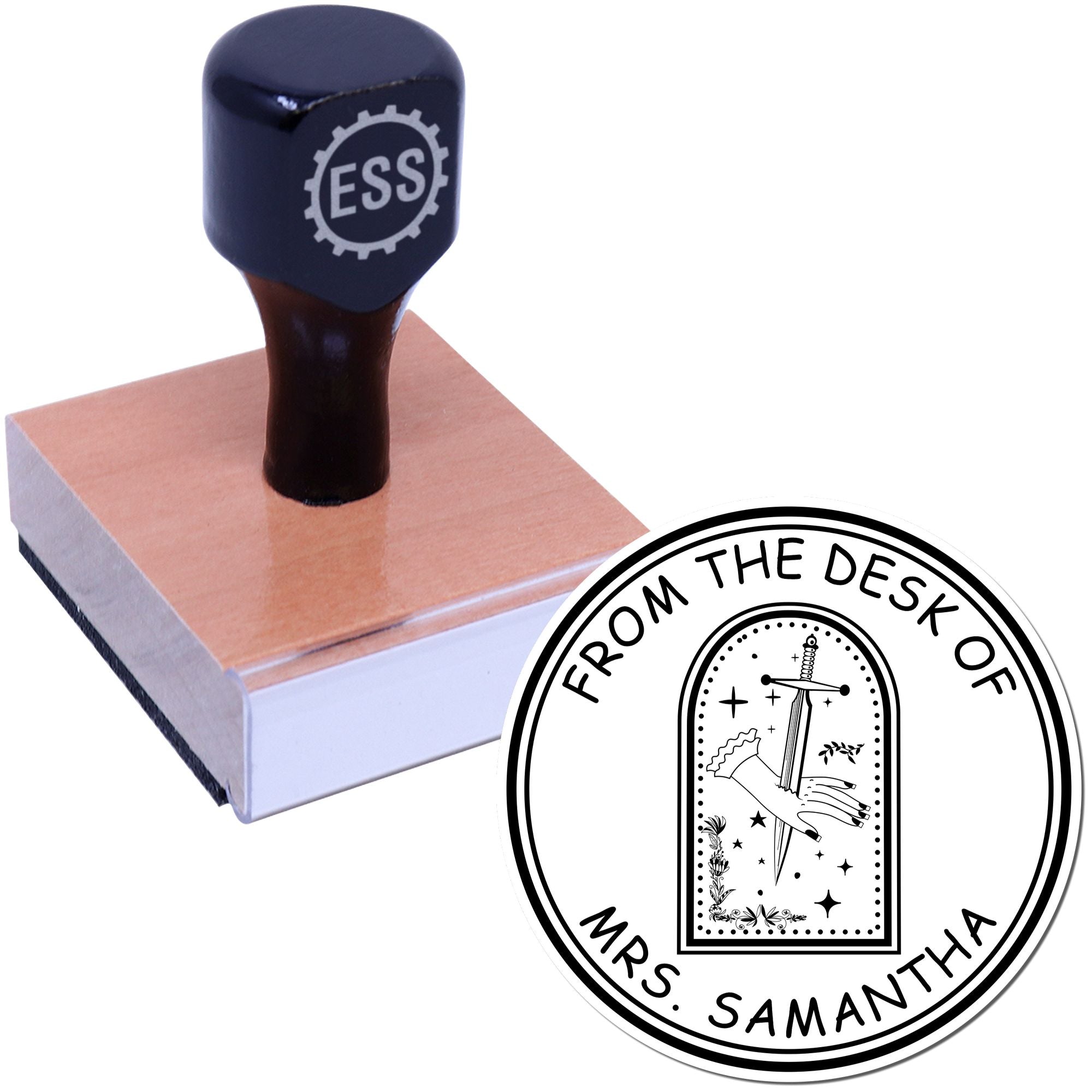 Wood Handle Dawnbringer Mythical Swords Customized Book Lover Gift Stamp - Engineer Seal Stamps