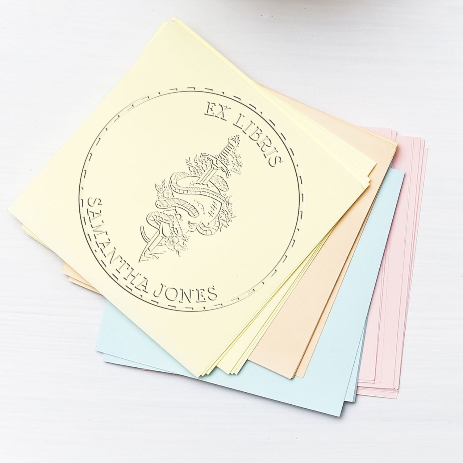 Celestial Fury Mythical Swords Handheld Customized Book Lover Embosser - Engineer Seal Stamps