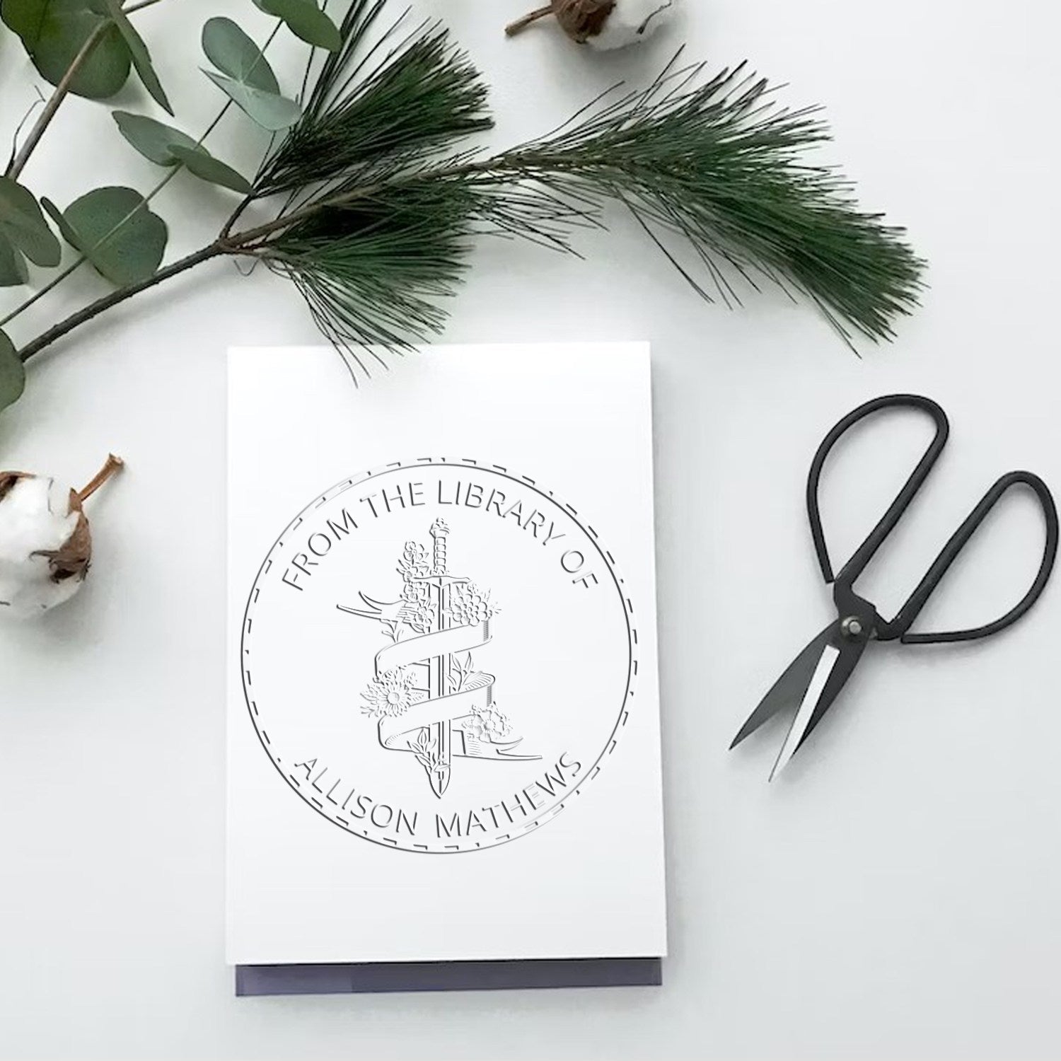 Inferno's Whisper Mythical Swords Handheld Customized Book Lover Seal - Engineer Seal Stamps