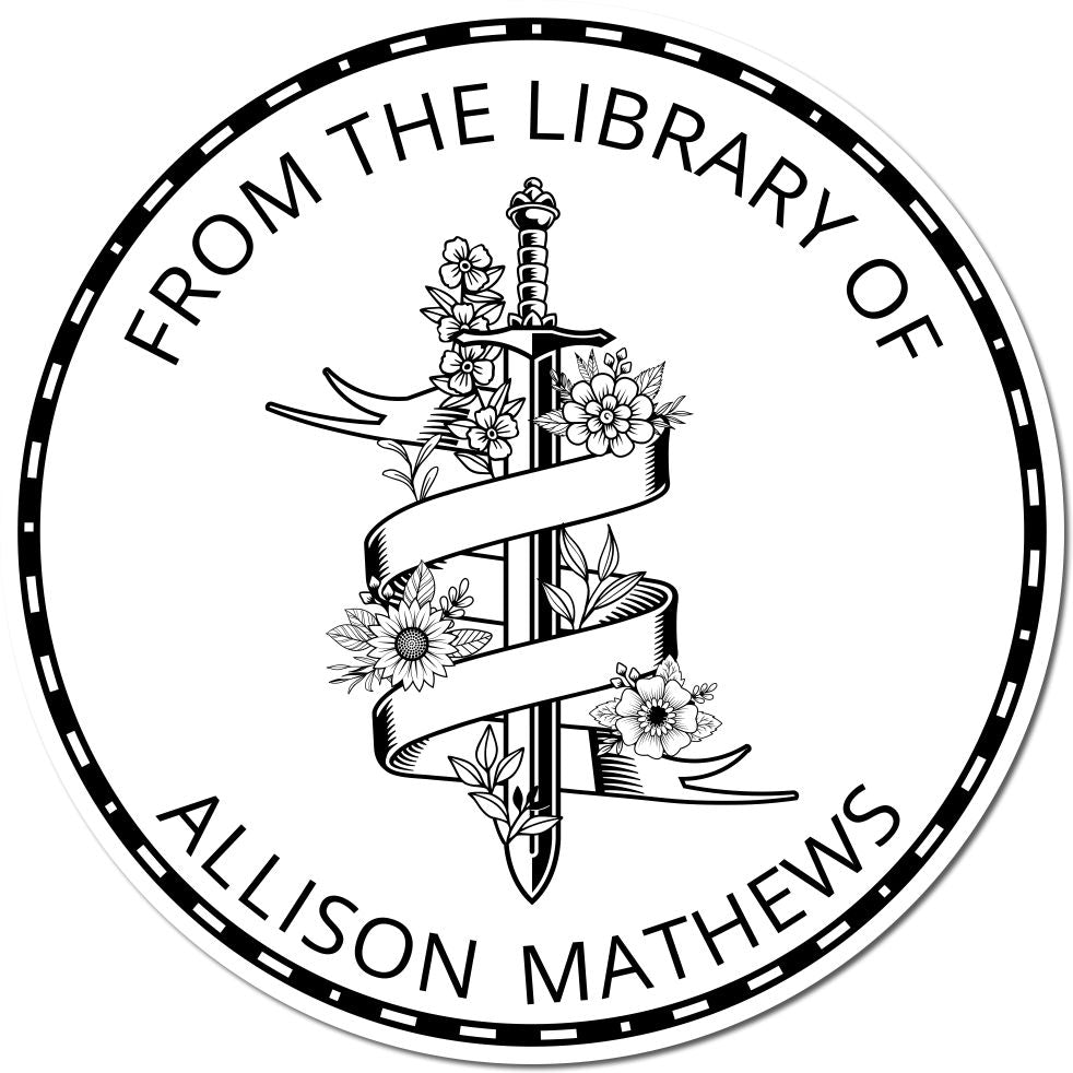 Inferno's Whisper Mythical Swords Self-Inking Personalizable From The Library Of Design Stamp - Engineer Seal Stamps