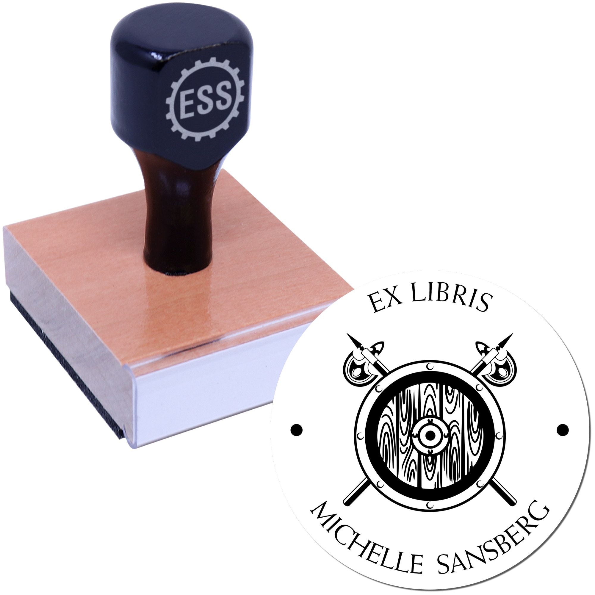 Wood Handle Phoenix Talon Mythical Swords Custom-Made Book Stamp - Engineer Seal Stamps