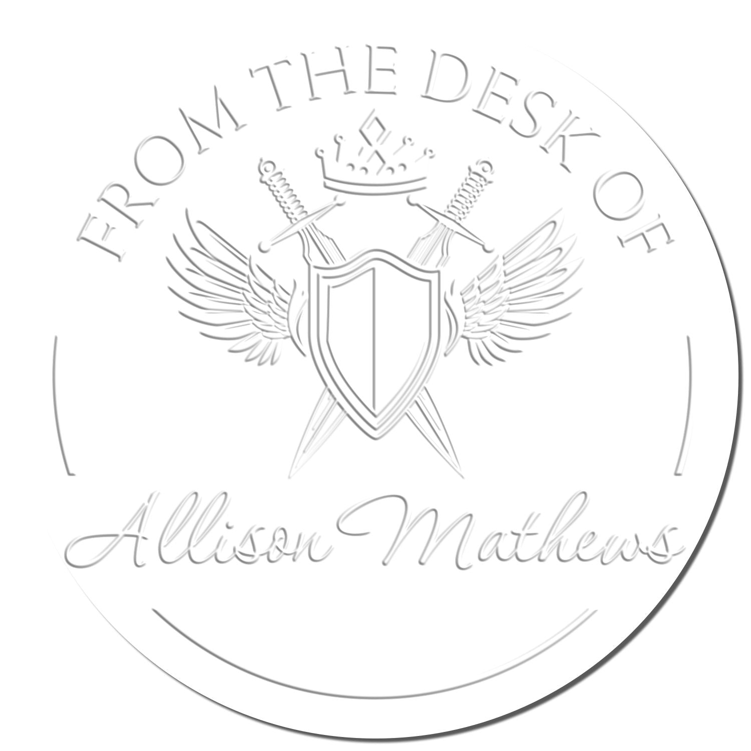 Nightshade Mythical Swords Handheld Customized This Book Belongs To Embossing Seal - Engineer Seal Stamps