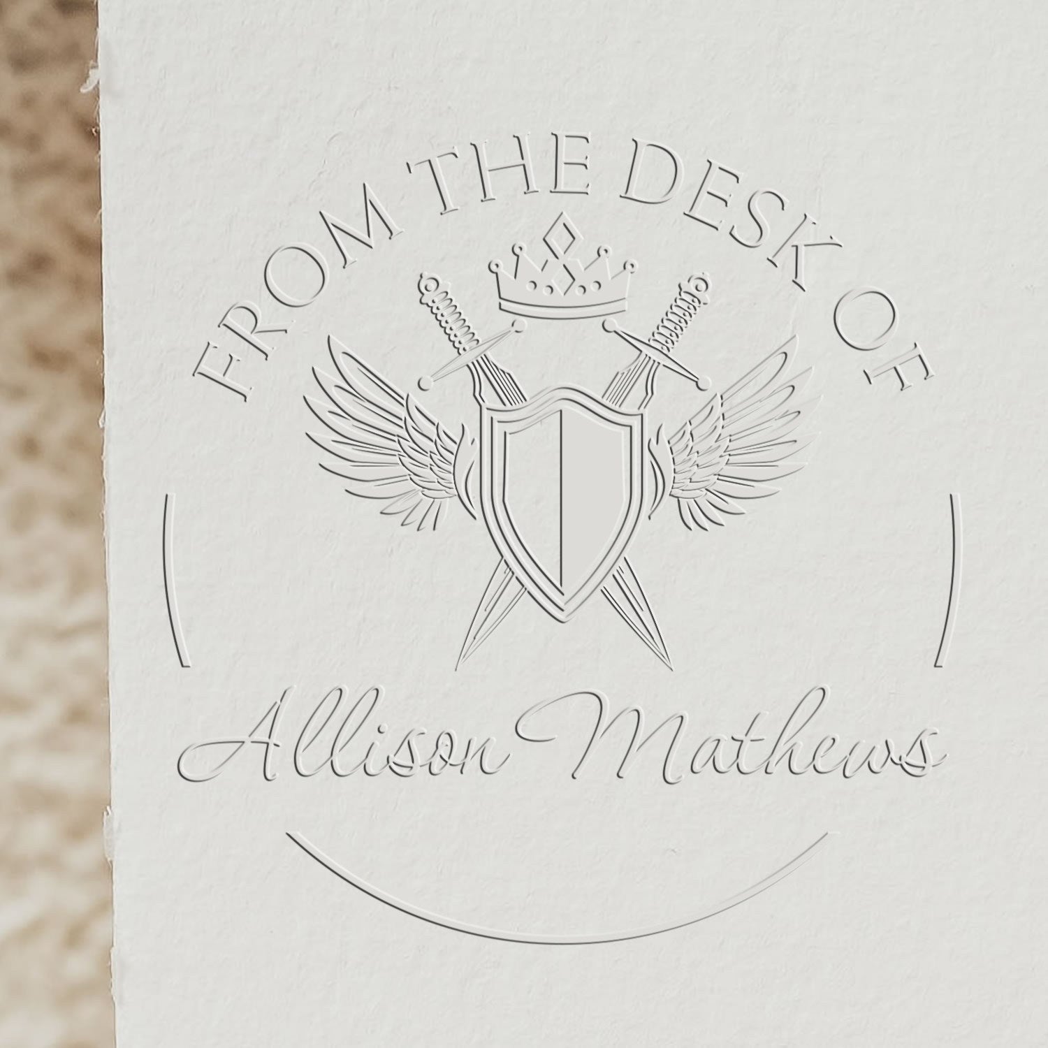 Nightshade Mythical Swords Desk Personalizable Book Identity Embossing Seal - Engineer Seal Stamps