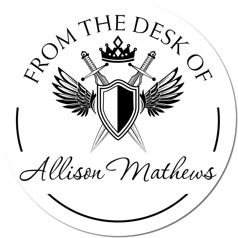 Nightshade Mythical Swords Pre-Inked Ex Libris Stamp - Engineer Seal Stamps