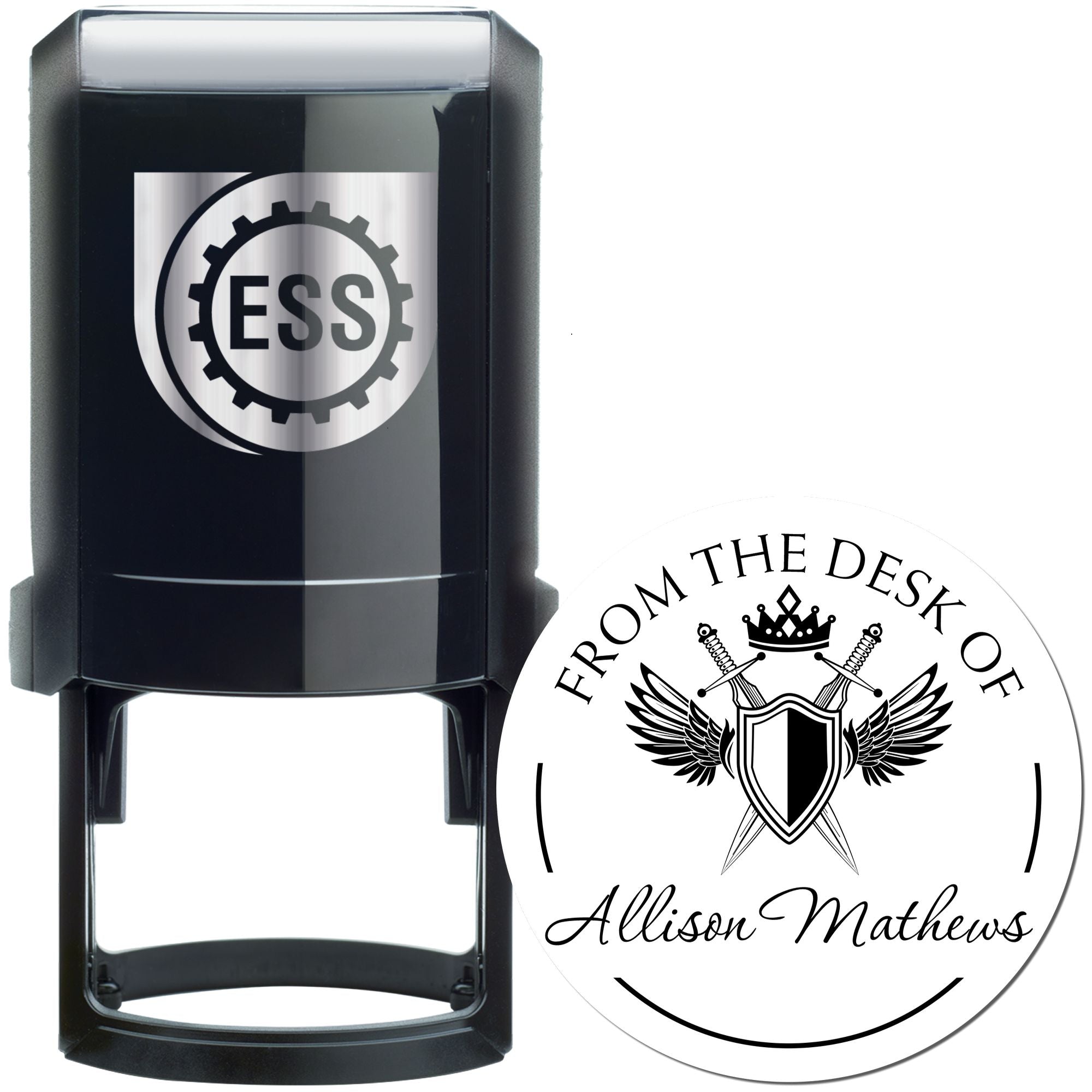 Nightshade Mythical Swords Self-Inking Personalizable Book Design Stamp - Engineer Seal Stamps