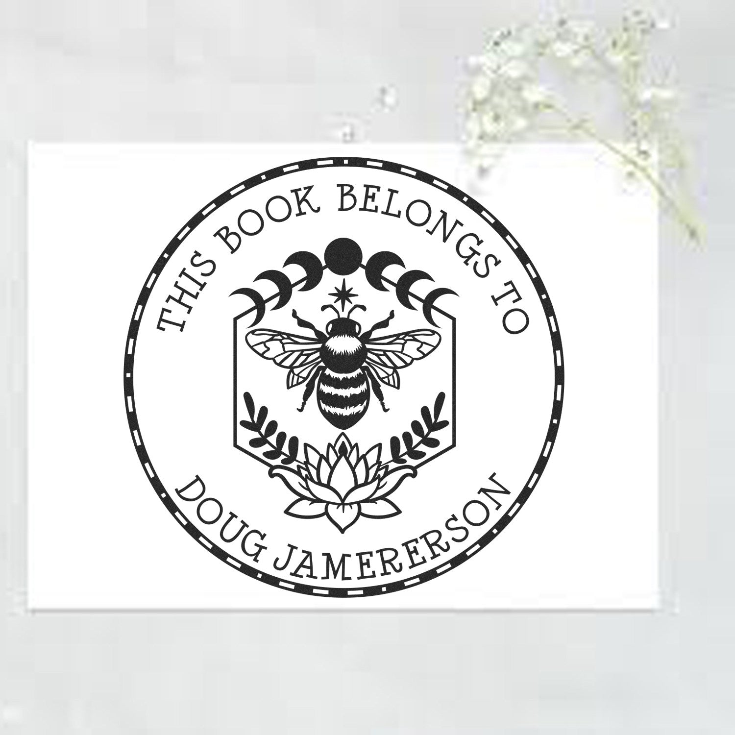 Auriel's Whisper Mystic Pre-Inked Ex Libris Design Stamp - Engineer Seal Stamps