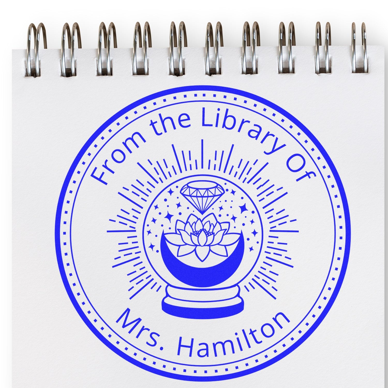 Slim Pre-Inked Nocturne's Embrace Mystic Personalized Library Stamp - Engineer Seal Stamps