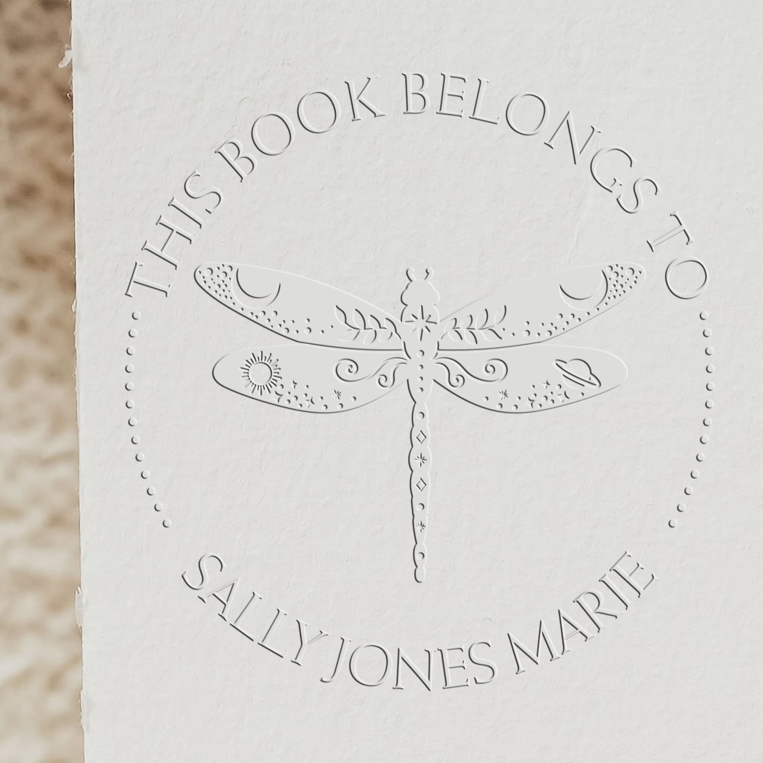 Soft Sylvan Myst Mystic Custom-Made Book Ownership Embosser - Engineer Seal Stamps