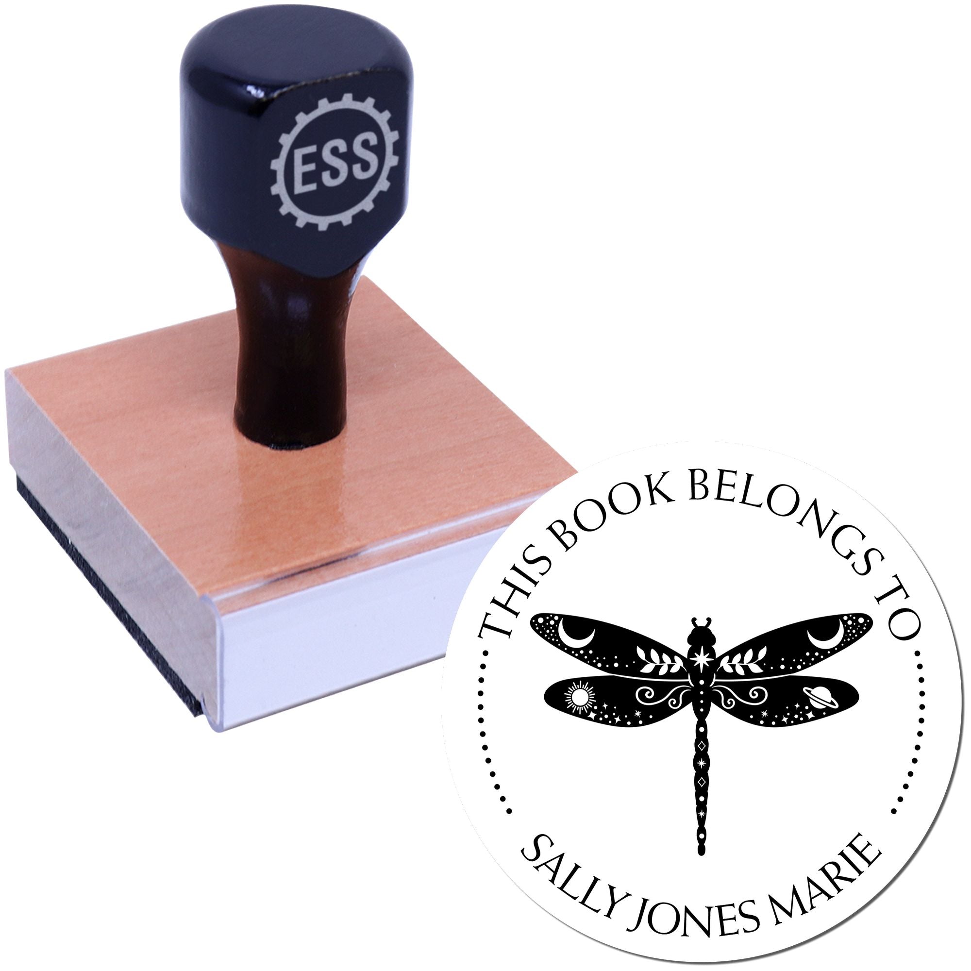 Wood Handle Sylvan Myst Mystic Custom-Made Book Return Stamp - Engineer Seal Stamps
