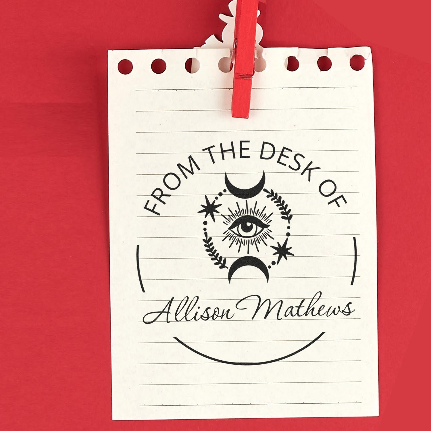 Etherion's Light Mystic Self-Inking Customizable Ex Libris Art Stamp - Engineer Seal Stamps