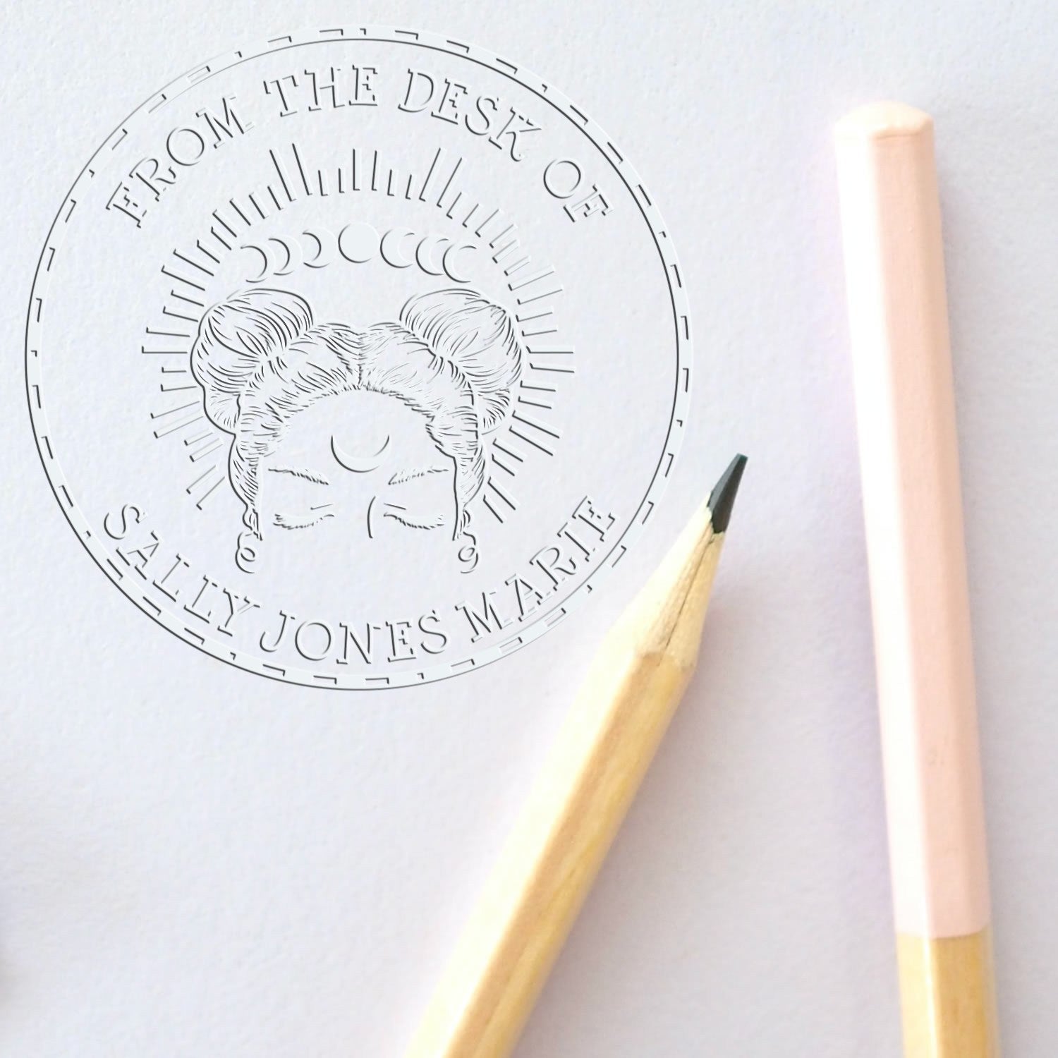 Soft Zephyr's Echo Mystic Custom-Made Book Ownership Embossing Seal - Engineer Seal Stamps